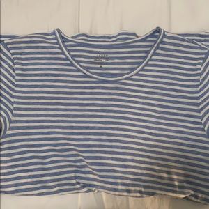 J. Crew Blue and White Striped Painter Tee